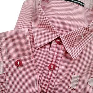 Blue Marithe Francois Girbaud Red Gingham L/S Button Down Shirt 4XL XXXXL